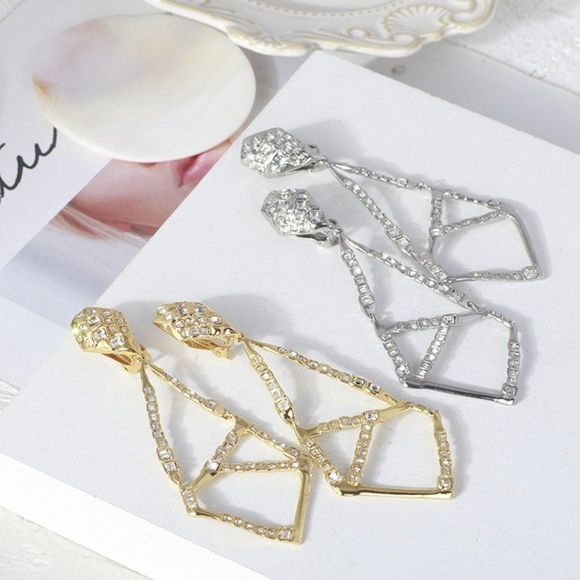 Alexis Bittar Miss Havisham Mosaic Crystal Geometric Earrings - SILVER CLIP-ON - Picture 2 of 9